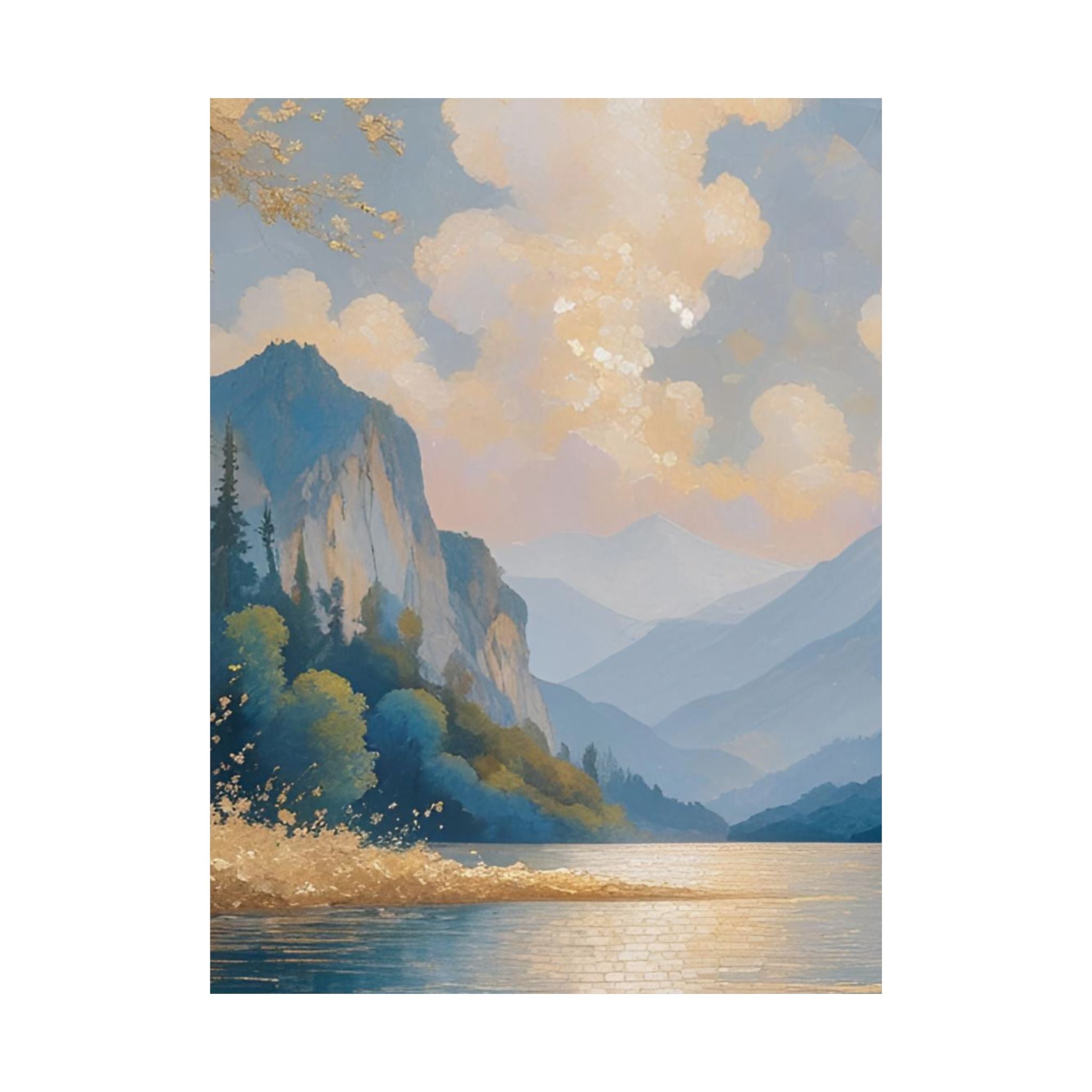 Watercolor Landscape Poster - Serene Satin Wall Art Print for Tranquil Home Decor - Rosetta Creative Boutique